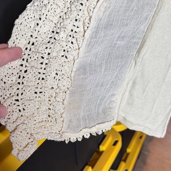 Willi Smith Cream Open-Front Cotton Blend Crochet Cardigan Size XL - Picture 9 of 10